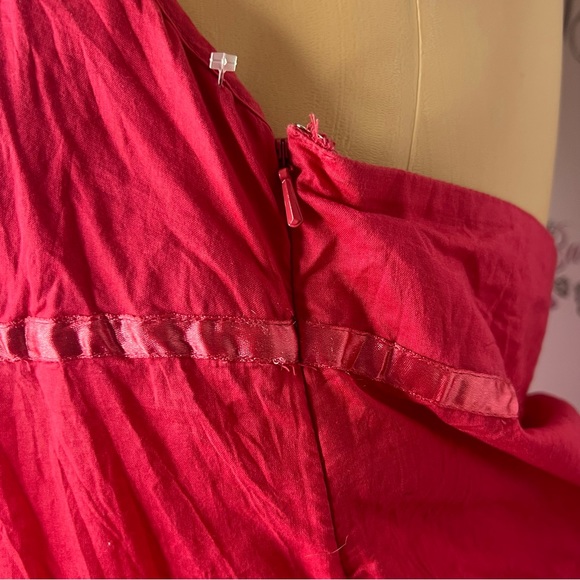 Guess tank top boho embroidered bottom paisley print beaded ties red halter - Picture 10 of 12